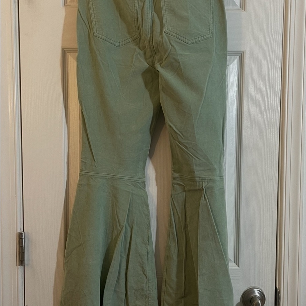 NWT Free People Mint Green High Rise Bell Bottom Corduroy Pants  Size 27